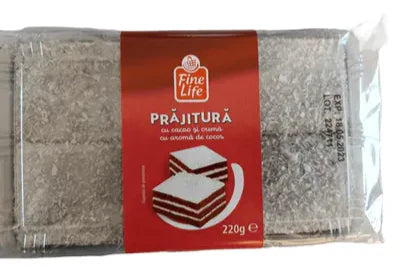 Fine Life Prajitura Cacao si Crema cu Aroma de Cocos 220 g - WALTI