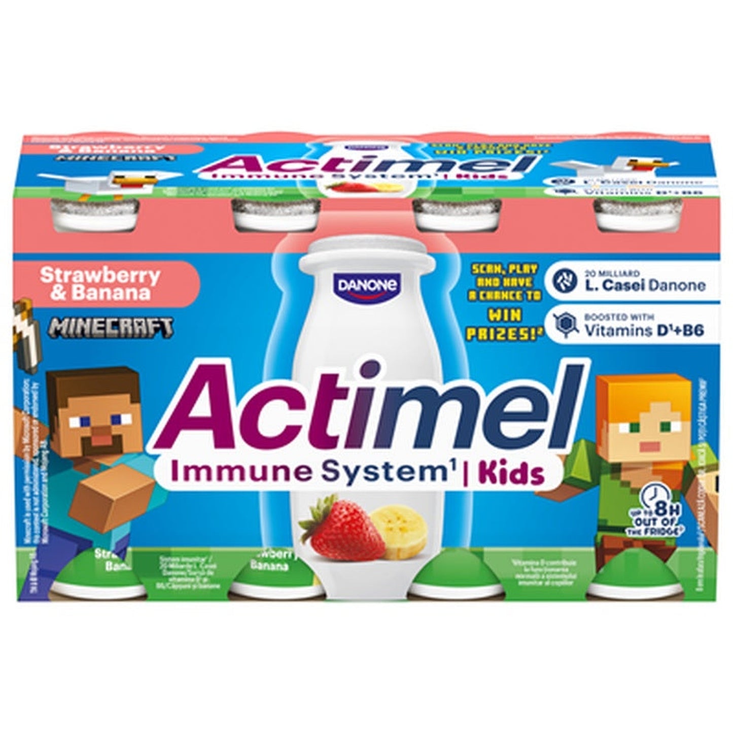 Actimel Kids cu Capsune si Banane 8 X 100 g