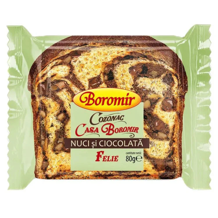 Boromir Felie de Cozonac cu Nuci si Ciocolata 80 g - WALTI