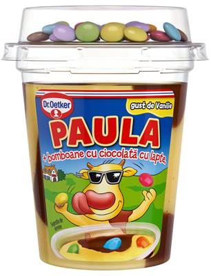 Dr.Oetker PAULA Budinca Vanilie si Ciocolata & Bomboane Colorate 125 g