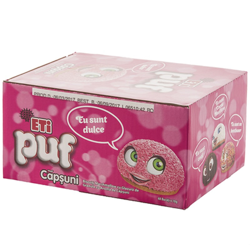 ETI PUF Biscuite cu Bezea cu Capsuni 18 g