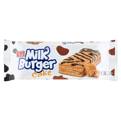 ETi Milk Burger Prajitura Crema de Lapte cu Miere si Nuca 27,5 g