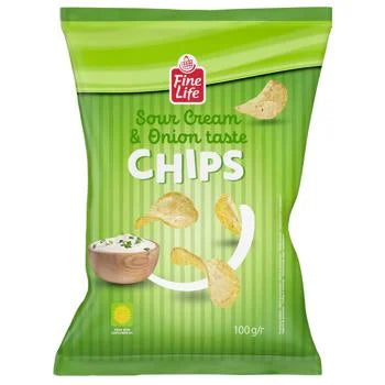 Fine Life Chips cu Aroma de Smantana si Ceapa 100 g - WALTI