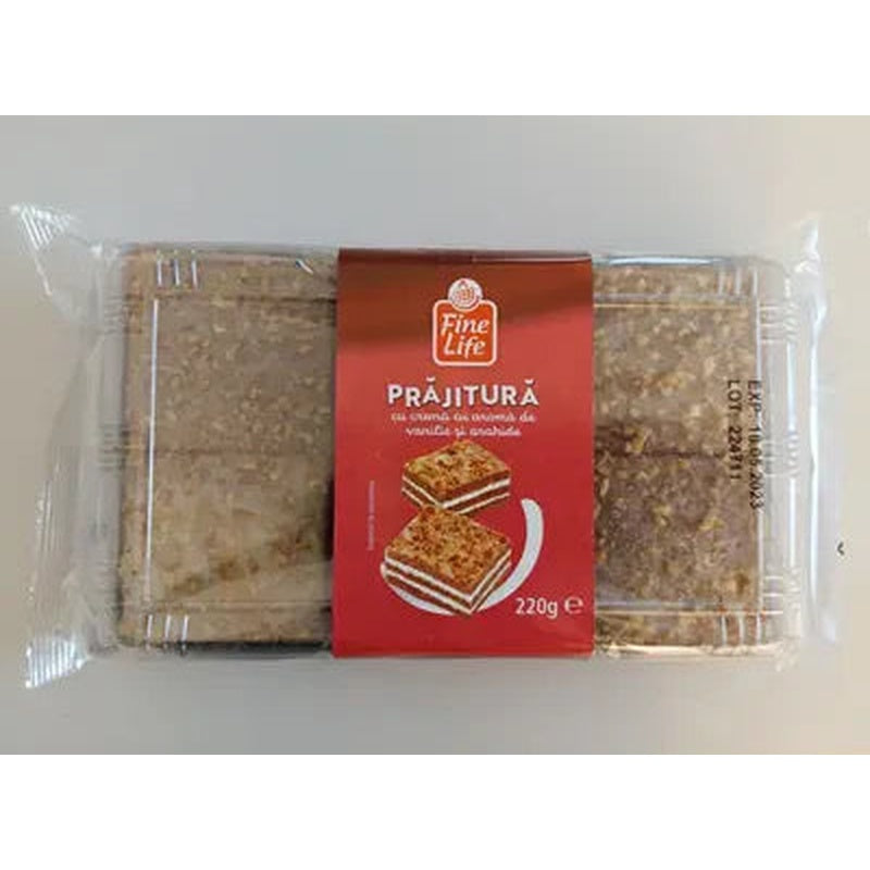 Fine Life Prajitura Crema cu Aroma de Vanilie si Arahide 220 g