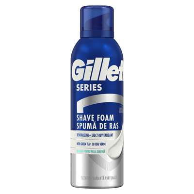Gillette Series Spumă de Ras Revitalizantă cu Ceai Verde 200 ml