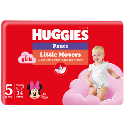 HUGGIES 34 Scutece Chilotel Marimea 5 Fetite 12-17 Kg