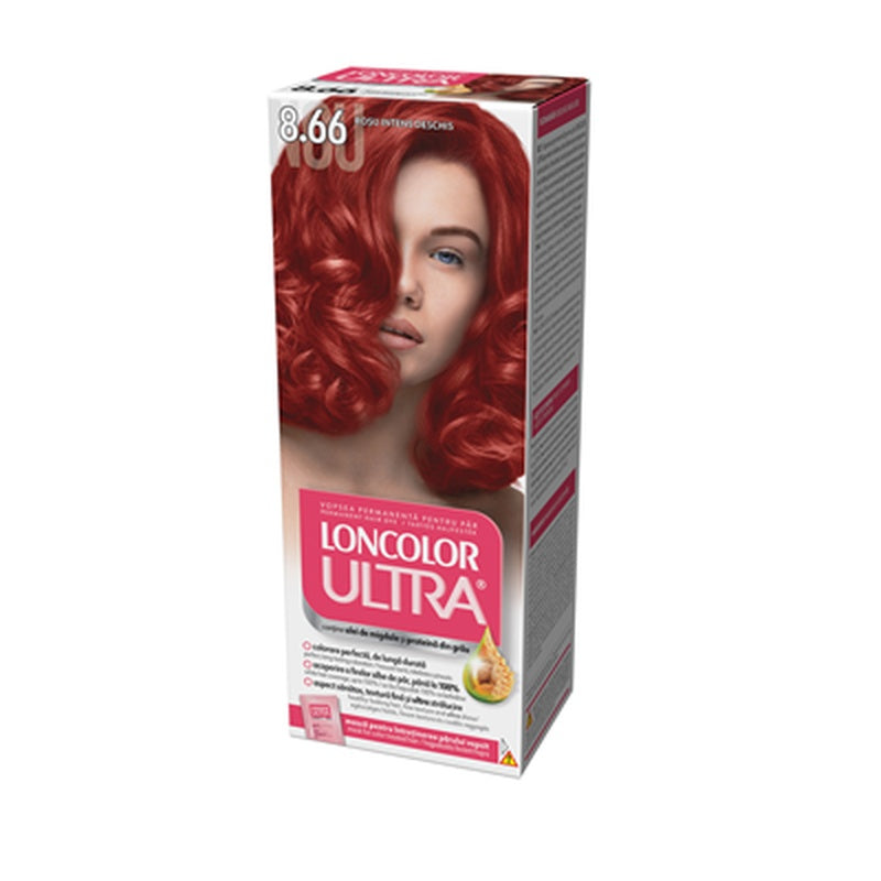 LONCOLOR Ultra Vopsea de Par Nuanta 8.66 Duo Rosu Intens Deschis 2 x 100 ml