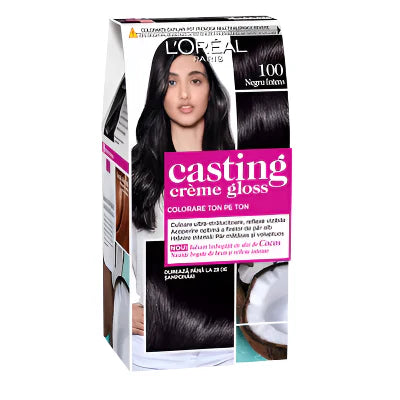 L'ORÉAL CASTING Creme Gloss Vopsea Nuanta 100 Negru Intens 100 ml - WALTI