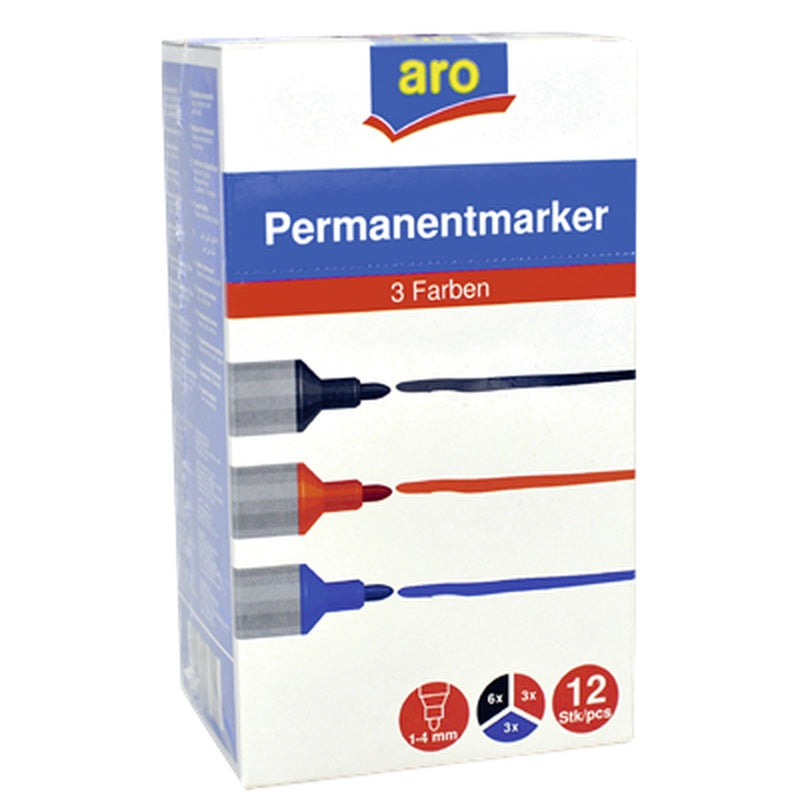 Marker Permanent Diverse Culori 12 bucati