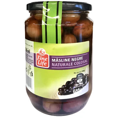 Fine Life Masline Negre Intregi Colosal 400 g - WALTI