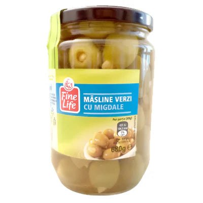 Fine Life Masline Verzi cu Migdale 420 g - WALTI