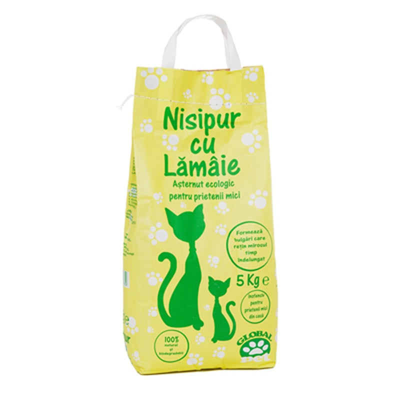 Nisipur Asternut Ecologic pentru Pisici cu Lamaie 5 Kg