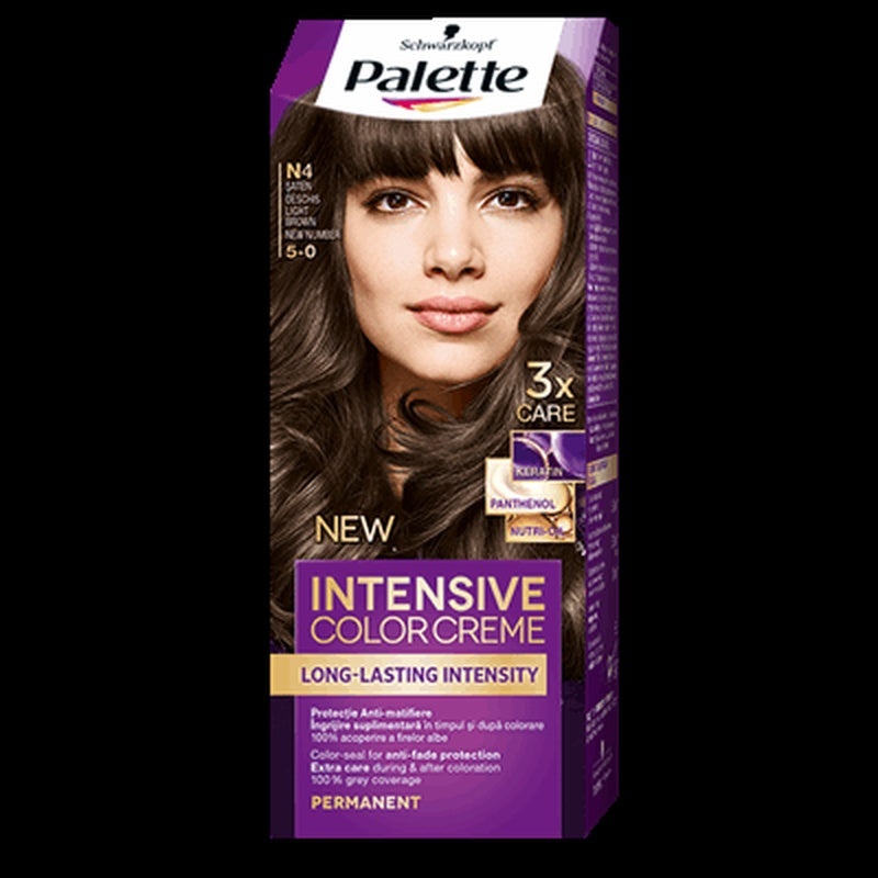 Palette Intensive Color Creme Vopsea De Par Nuanta N4 Saten Deschis 110 ml
