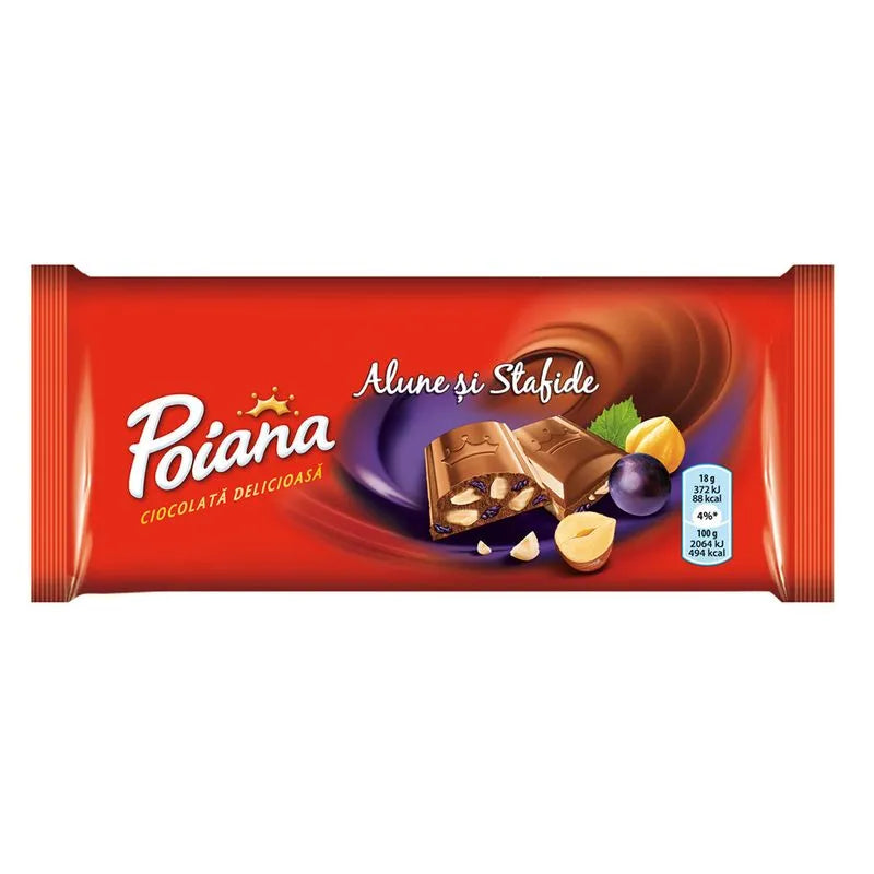 Poiana Ciocolata Alune si Stafide 5 x 90 g - WALTI