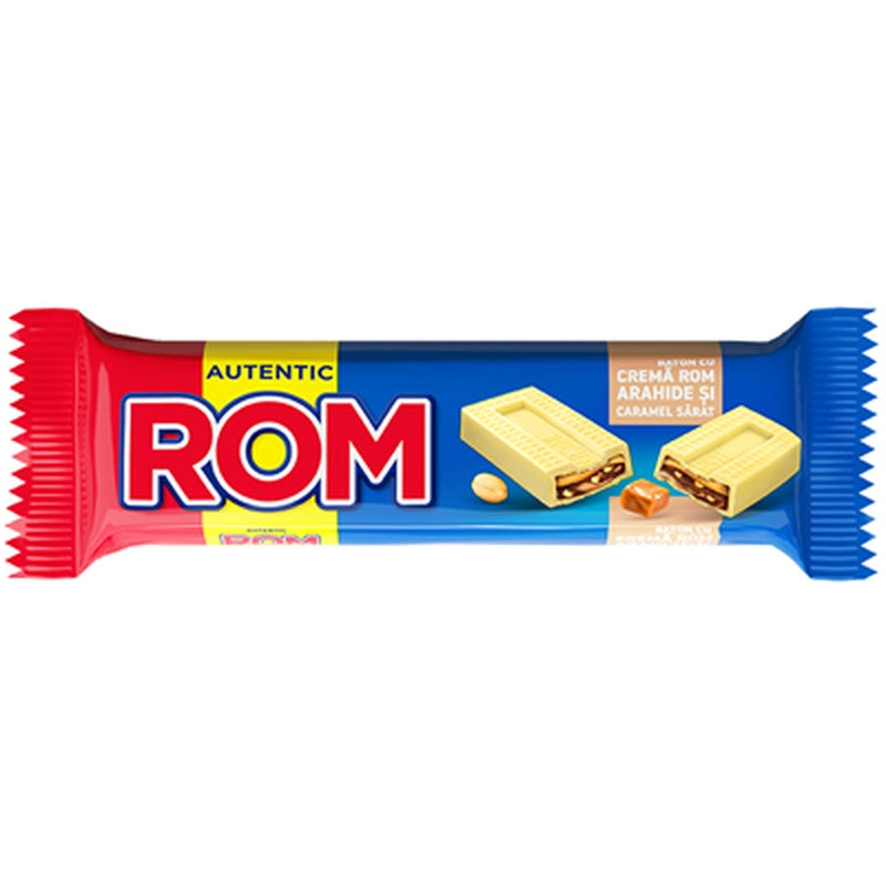 ROM Baton de Ciocolata Alba cu Arahide si Caramel 44 g