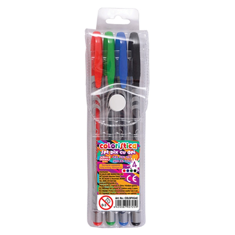 SCHOOL FRIENDLY COLORISTICA Pix cu Gel Diverse Culori 4 bucati