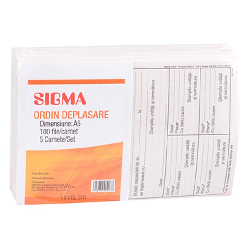 SIGMA Ordin De Deplasare A5 5 x 100 File