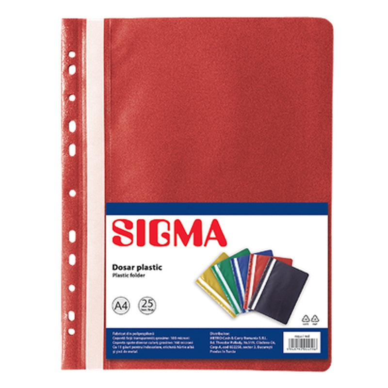 SIGMA Set 25 Dosare A4 Polipropilena Rosu