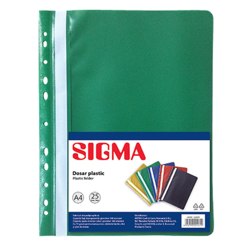 SIGMA Set 25 Dosare A4 Polipropilena Verde