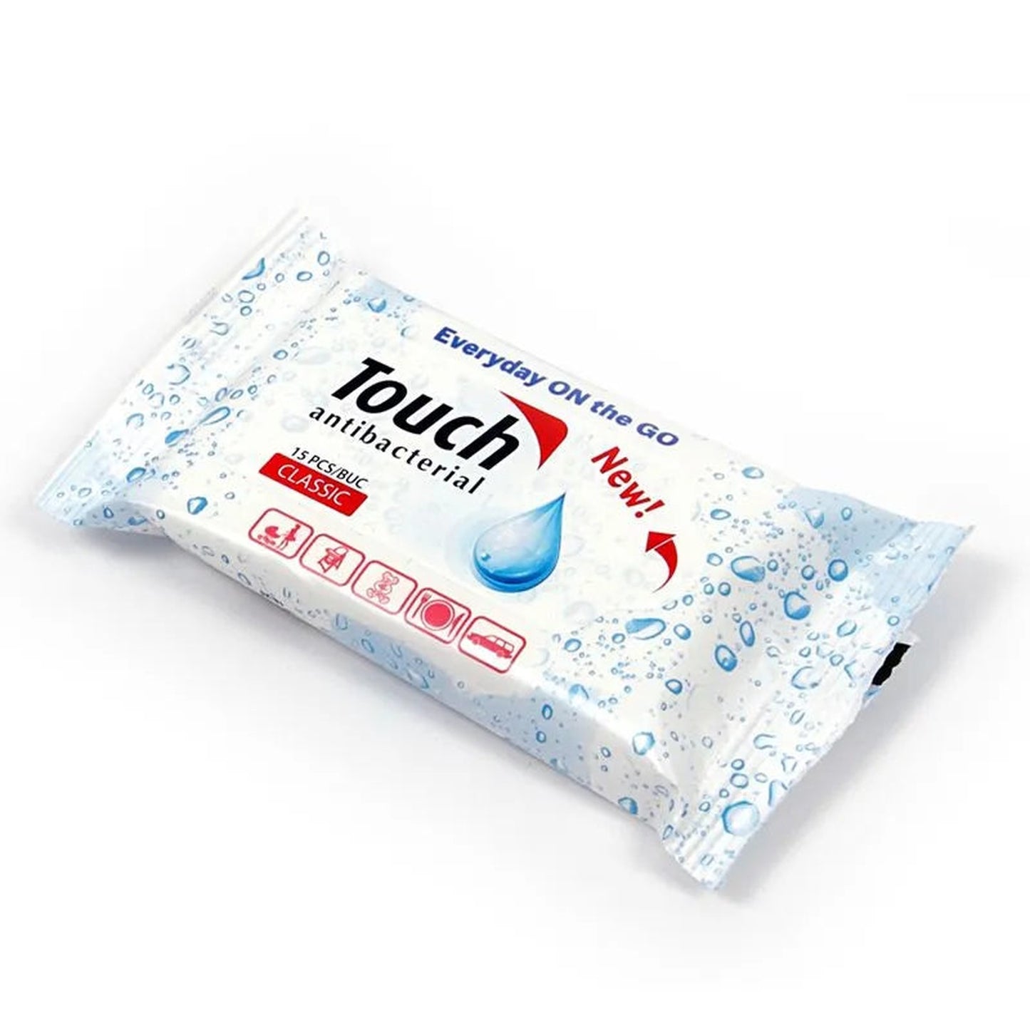 TOUCH Servetele Umede Antibacteriene Clasic 15 bucati