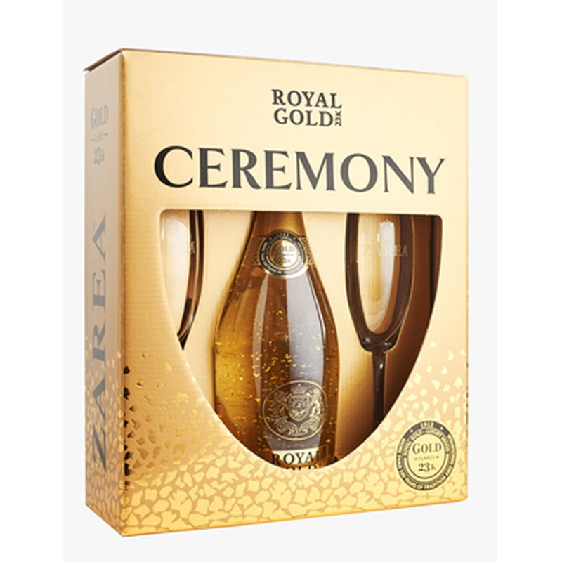 ZAREA ROYAL GOLD Ceremony Pachet Vin Spumant si 2 Pahare SGR 0,75 L