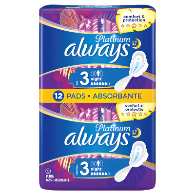 always Absorbante Platinum Night Duo 12 bucati