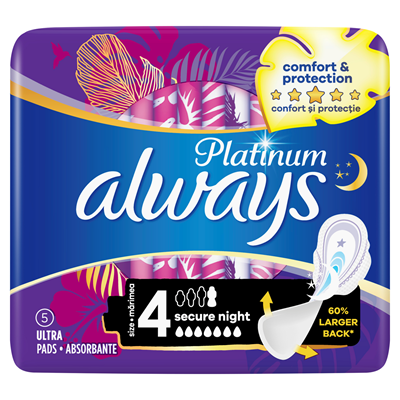 always Platinum Absorbante pentru Timpul Noptii Numarul 4 5 bucati