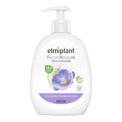 elmiplant Sapun Lichid Semințe de In & Lapte din Orez 500 ml