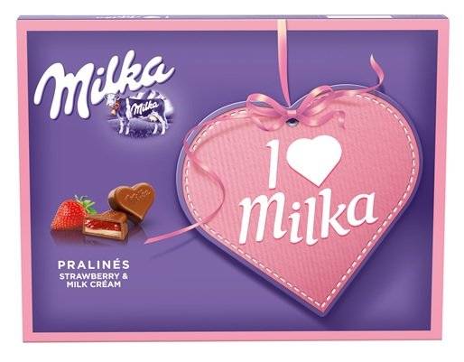 milka Praline cu Crema de Capsuni 110 g