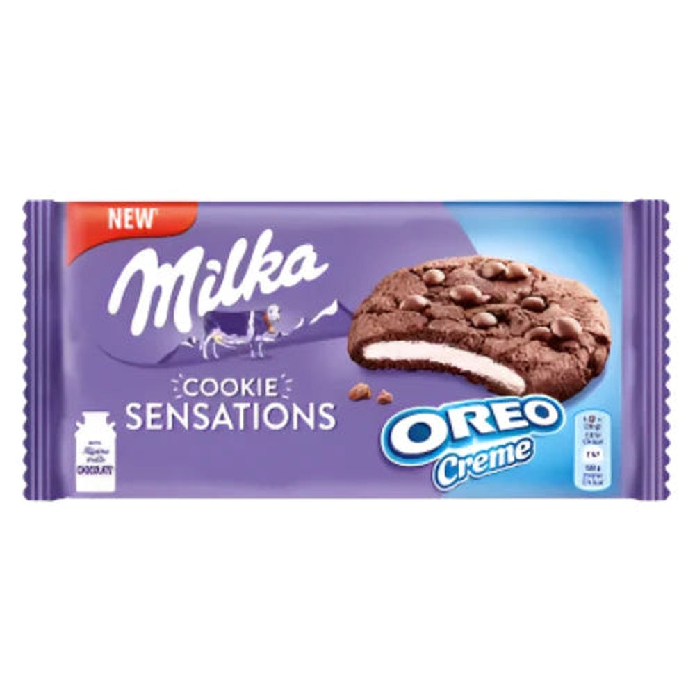 milka Oreo Biscuiti cu Cacao si cu Bucatele (12%) de Ciocolata 156 g