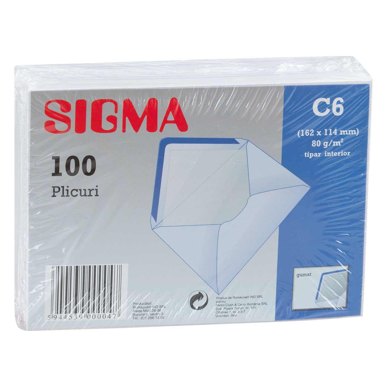 SIGMA Plic C6 Gumat 80G 100 bucati