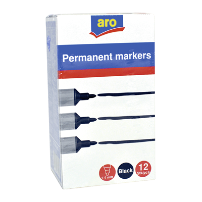 Marker Permanent Negru 12 bucati