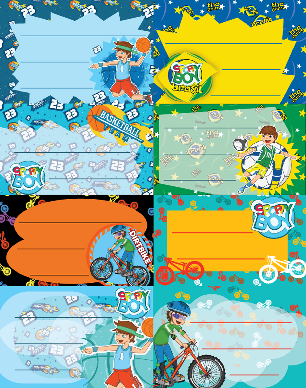 SCHOOL FRIENDLY Etichete Scolare pentru Baieti 40 buc