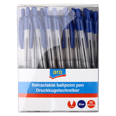 Pix Retractabil Albastru 1mm x 50 bucati