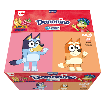 Danonino Branzica Banane & Zmeura 4 x 50 g