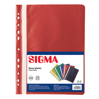 SIGMA Set 25 Dosare A4 Polipropilena Rosu
