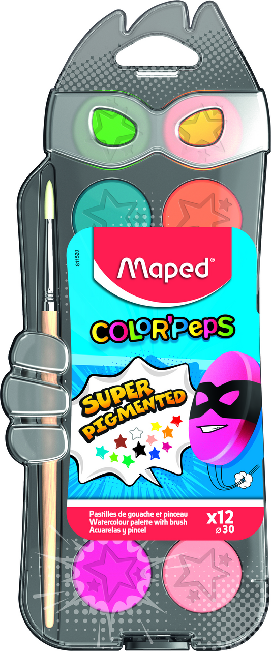 Maped Acuarele 12 Culori si Pensule 137 g