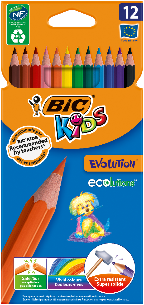 BiC Evolution Set 12 Creioane Colorate