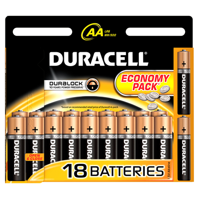 DURACELL Basic Baterii AAK18 LR06 18 bucati