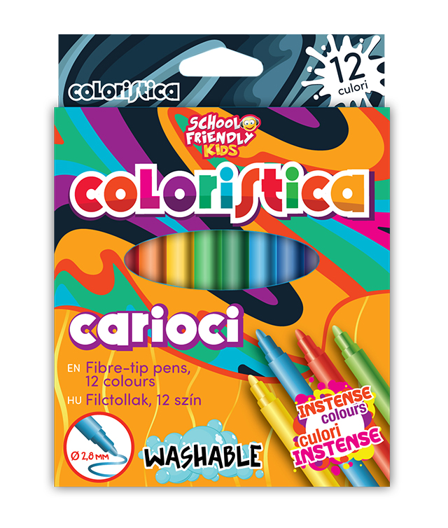 SCHOOL FRIENDLY COLORISTICA Carioci 12 culori