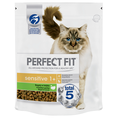 PERFECT FIT Hrana Uscata pentru Pisici Sensitive Curcan 750 g