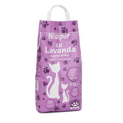 nisipur Asternut Ecologic pentru Pisici cu Lavanda 5 Kg