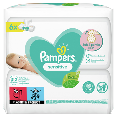 Pampers sensitive Servetele Umede 6 x 52 bucati