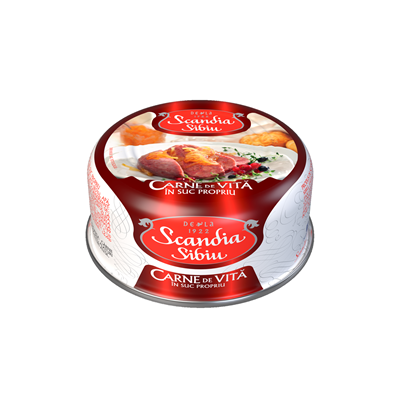 SCANDIA SIBIU Carne Vita in Suc Propriu 300 g - WALTI