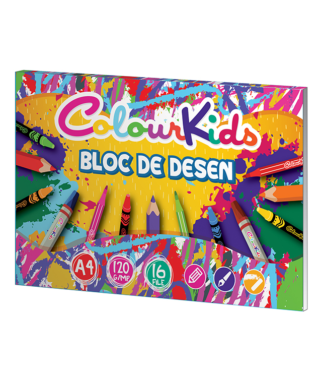 COLOUR KIDS Bloc de Desen A4 16 File 120 g