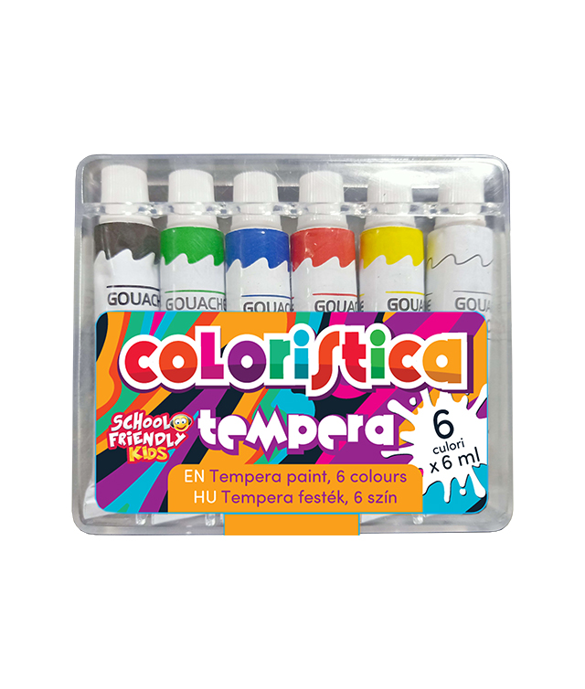 SCHOOL FRIENDLY COLORISTICA Acuarele Tempera 6 culori 140 g