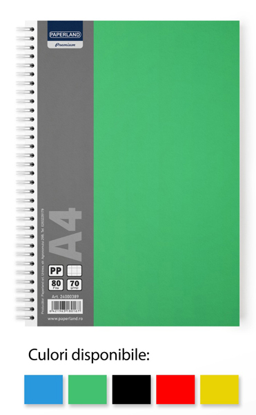 PAPERLAND Caiet Matematica A4 80 file 5 bucati