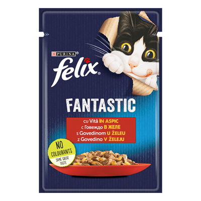 felix FANTASTIC Hrana pentru Pisici cu Vita in Aspic 85 g