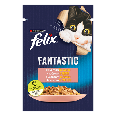 felix FANTASTIC Hrana pentru Pisici cu Somon in Aspic 85 g