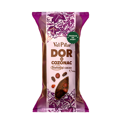Vel Pitar DOR Cozonac de Post Stafide si Cacao 500 g